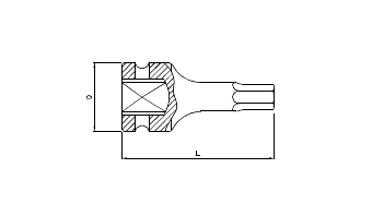 Impact bit socket 1/2" hex one piece 60mmL 12mm