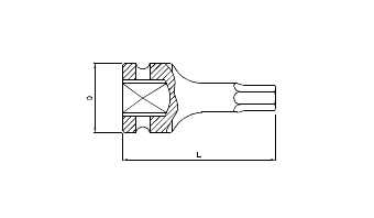 Impact bit socket 1/2" hex one piece 60mmL 14mm