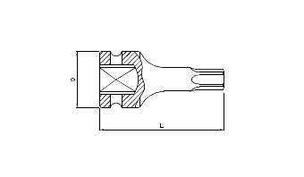 Impact bit socket 1/2" TX one piece 60mmL T30