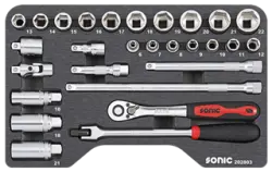 BMCS socket set 3/8" 28-pcs.