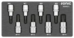 BMCS bit socket ribe set 1/2" 8-pcs.